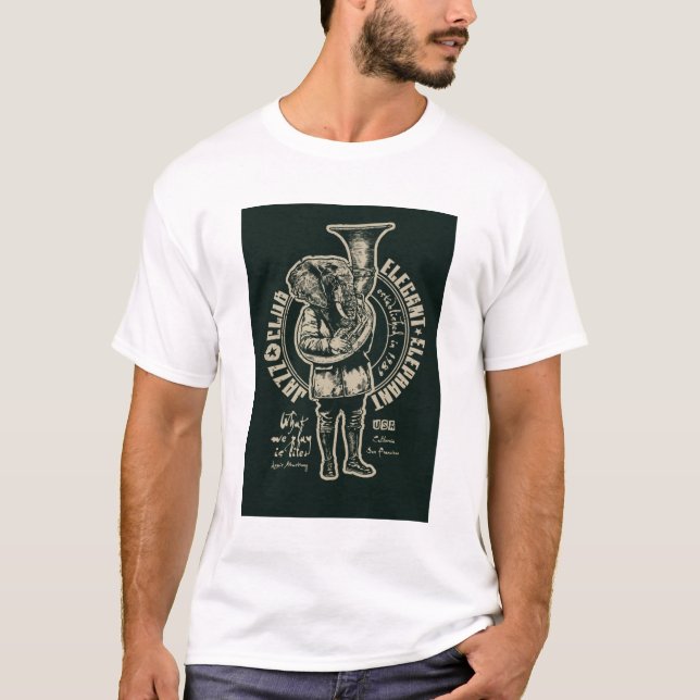 Camiseta Tee gráfico del elefante blanco de cosecha de tuba (Anverso)