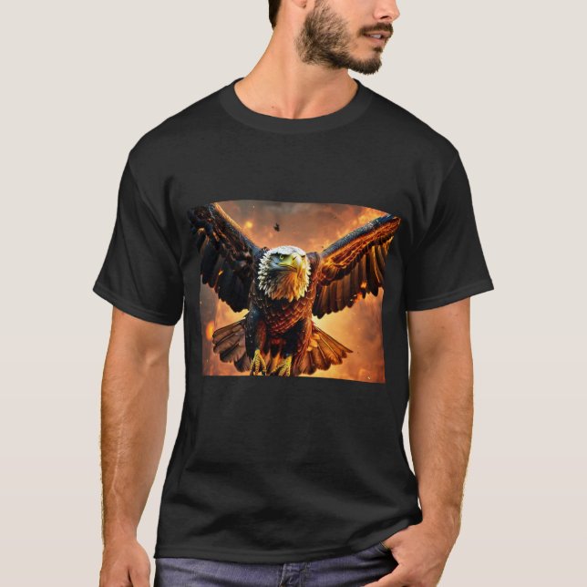 Camiseta "Tee gráfico impactante del águila negra: audaz y  (Anverso)