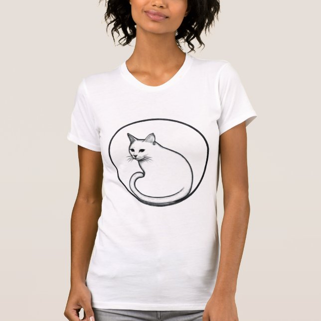Camiseta Tee gráfico mínimo para gatos para amantes de masc (Anverso)