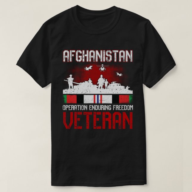Camiseta Tee gráfico para veteranos de Afganistán (Diseño del anverso)