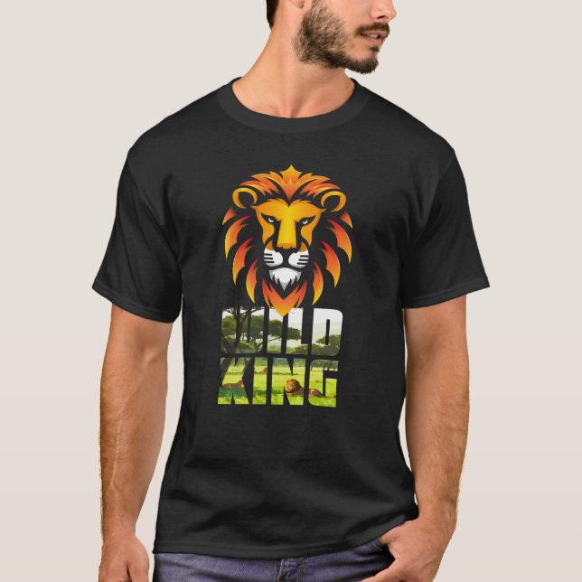 Camiseta Tee gráfico WILD KING - Diseño de cabeza plana de  (Anverso)