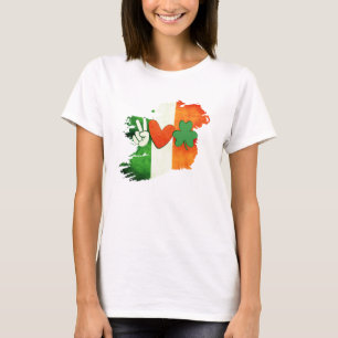 Camiseta Tee irlandés de amor por la paz, Retro St Patricks