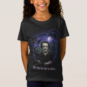 Camiseta Tee juvenil gótico de Edgar Allan Poe - Raven y Ca