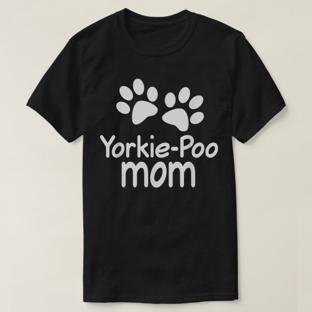 Camiseta Tee Mascota de impresión de YorkiePoo Mom Paw  (Diseño del anverso)