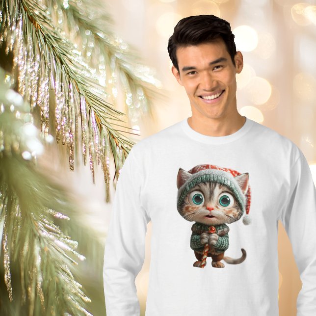 Camiseta Tee masculino de elf Navidades gatos inocentes (Subido por el creador)