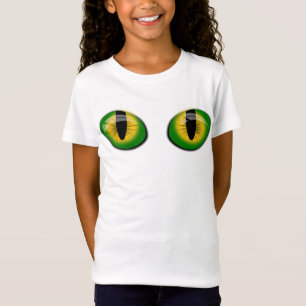 Camiseta Tee mujer Chica de ojos de gato amarillo verde mág