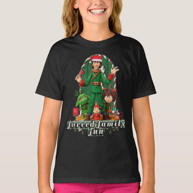 Camiseta Tee Navidades de diversión de familia forzada | Fe (Anverso)