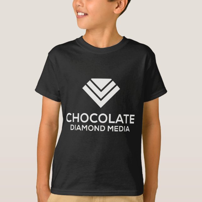 Camiseta Tee negro con logotipo blanco para niños (Anverso)