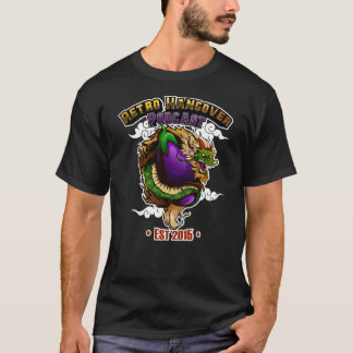 Camiseta Tee negro de los dragones de berenjena