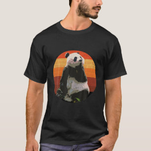 Camiseta Tee negro retro Panda estilo vintage para Panda's