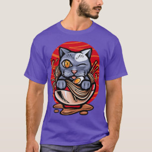 Camiseta Tee oficial del gato japonés Anime Kawaii Chicas d