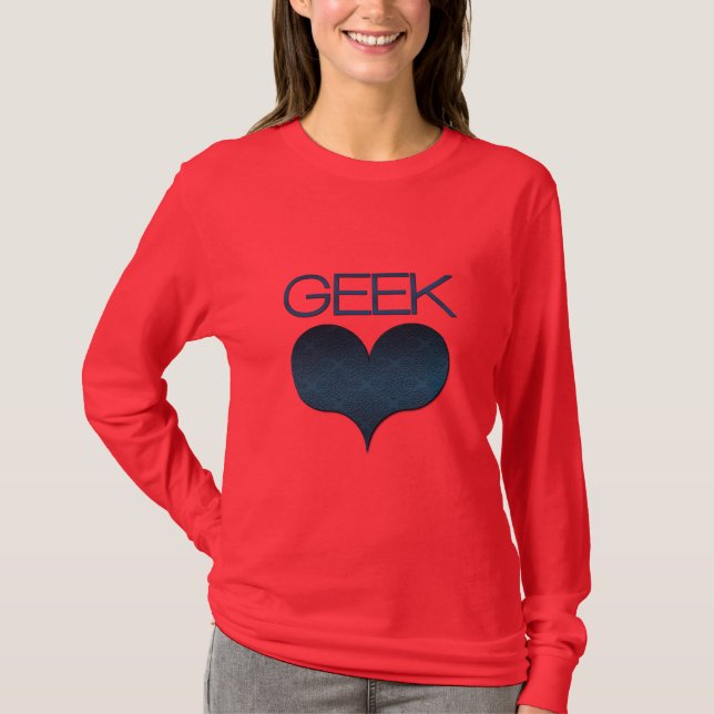 Camiseta Tee oscuro de las mujeres geek, azul oscuro (Anverso)