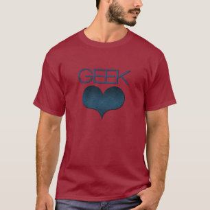 Camiseta Tee oscuro de los hombres con amor geek, azul oscu