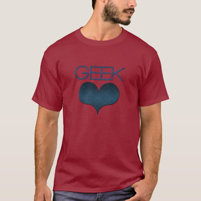 Camiseta Tee oscuro de los hombres con amor geek, azul oscu (Anverso)