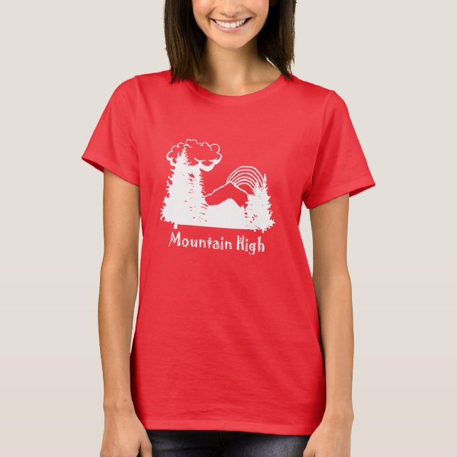 Camiseta Tee oscuro del logo blanco del campamento de monta (Anverso)