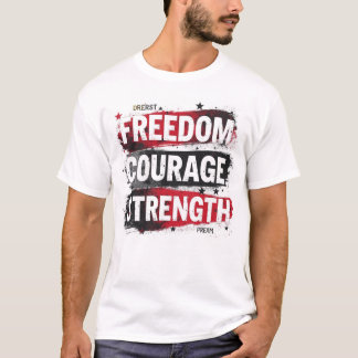 Camiseta Tee patriótico de libertad y fuerza