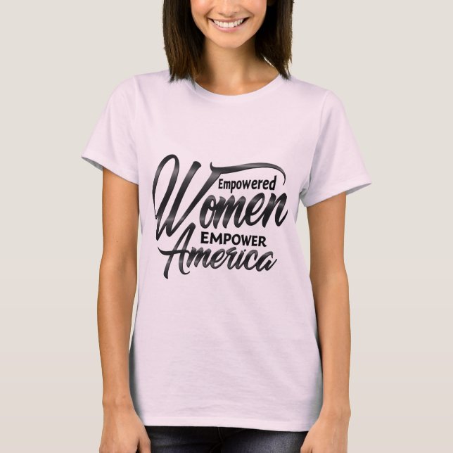 Camiseta Tee patriótico femenino empoderado (Anverso)