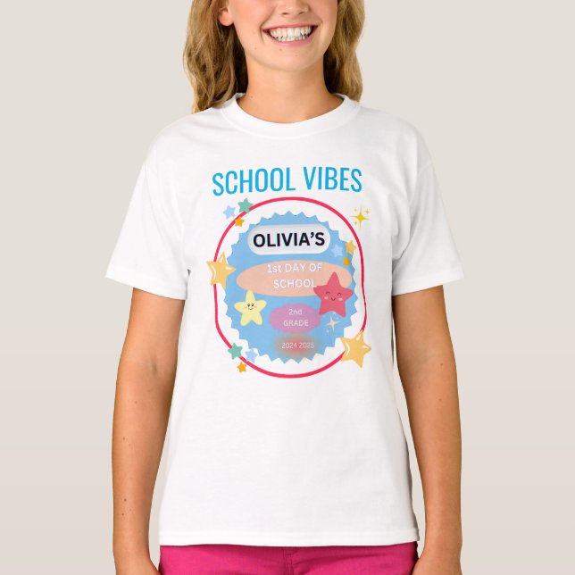 Camiseta Tee personalizado con vibraciones de escuela de pr (Anverso)