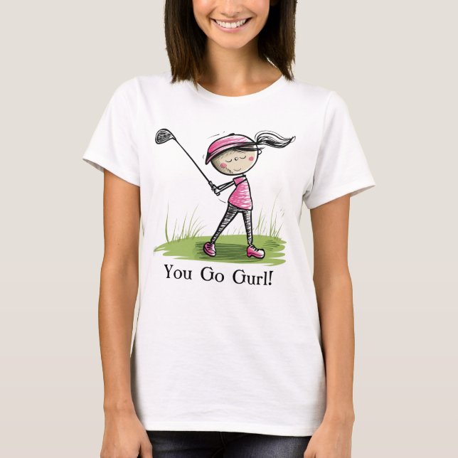Camiseta Tee-Personalizado Lady Golfer (Anverso)