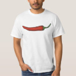 Camiseta Tee picante picante de pimienta picante de Chile r<br><div class="desc">La camiseta tiene un ilustracion original de un pimiento picante rojo. ¡Qué picante!</div>