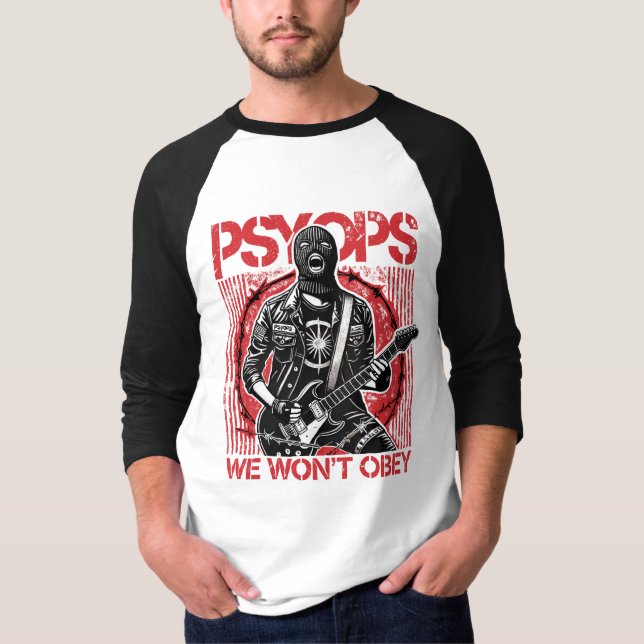 Camiseta Tee raglan PSYOPS - rojo (Anverso)