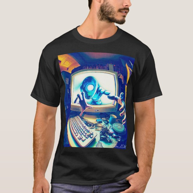 Camiseta Tee Resumen de Hombres - Sentient AI 1 (Anverso)