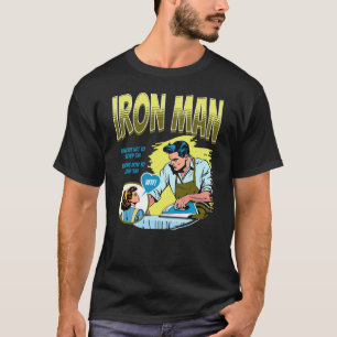 Camiseta Tee retro gracioso para hombres: hombre de hierro