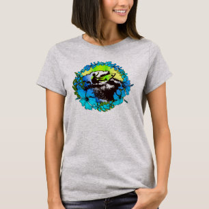 Camiseta Tee retro gráfico de Groovy Hawaiian Surfer 1960