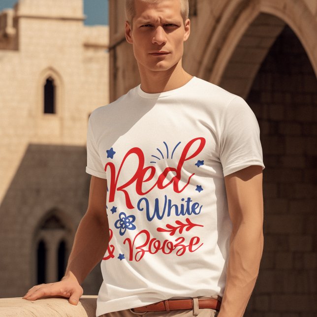 Camiseta Tee rojo blanco y booze (Subido por el creador)