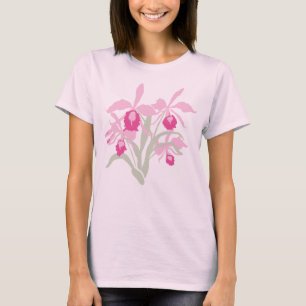 Camiseta Tee rosa de orquídea de estilo cattleya gráfico