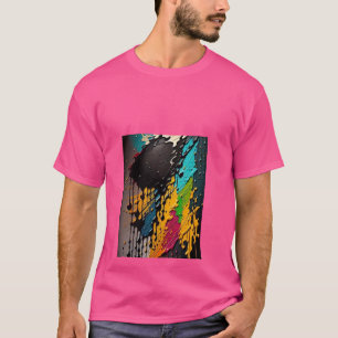 Camiseta Tee rosado moderno para hombres con diseño artísti