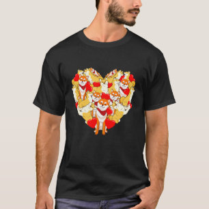 Camiseta Tee Shiba Inu Valentine Day Tee Heart Perros Amant