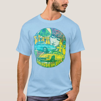 Camiseta Tee-shirt "Elan &+2" pop, vintage - bleu