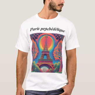 Camiseta Tee-shirt Paris psychédélique