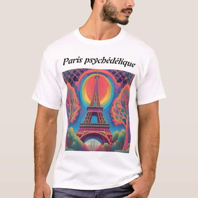 Camiseta Tee-shirt Paris psychédélique (Anverso)
