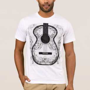 Camiseta Tee Simétrico De Guitarra Cardíaca Rota - Tinta fi