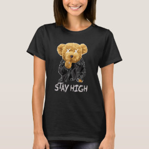 Camiseta Tee Stay High Bear Doll in Leather Jacket Holding