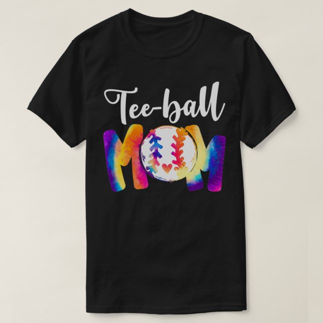 Camiseta Teeball Mom TieDye Funny Ball Día de la Madre (Diseño del anverso)