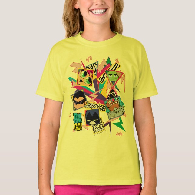 Camiseta Teen Titans Go! | Retro 90's Group Collage (Anverso)