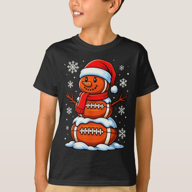 Camiseta Teenage Boys Christmas Pajamas, American Football  (Anverso)