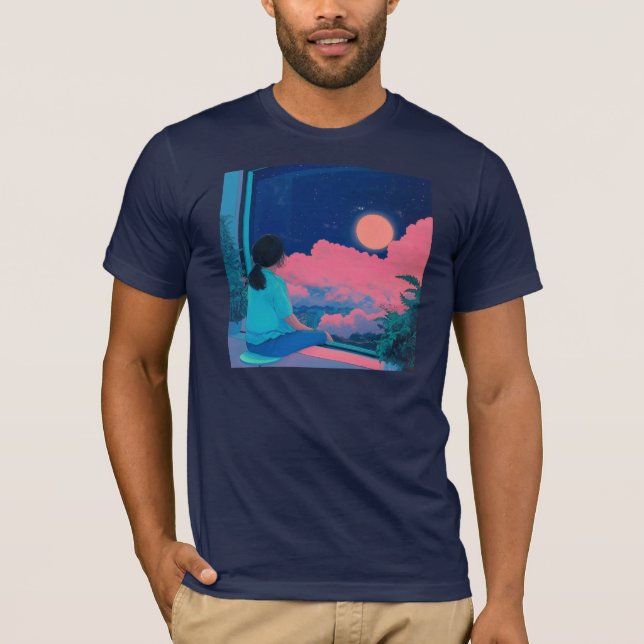 Camiseta teenager sitting at her window lofi style (Anverso)
