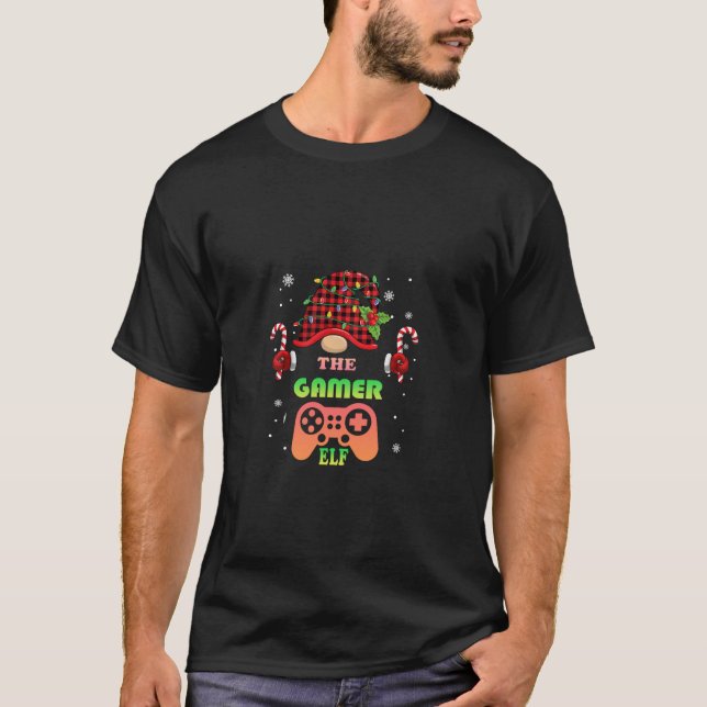 Camiseta Teens Gaming Xmas Christmas Elf Gamer Controller  (Anverso)