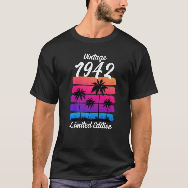 Camiseta Tees 1942 Vintage Retro 80 cumpleaños (Anverso)