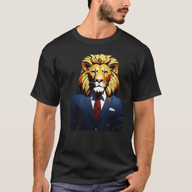 Camiseta Tees de león geométrico (Anverso)