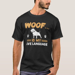 Camiseta Tees gráficos de perro Woof es mi lengua de amor