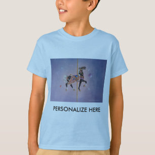 Camiseta Tees ligeros para niños - caballo de carrusel de P