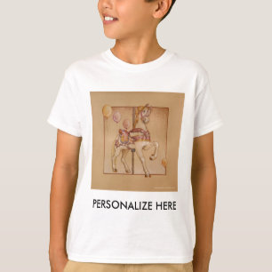 Camiseta Tees ligeros para niños - carrusel de pony púrpura