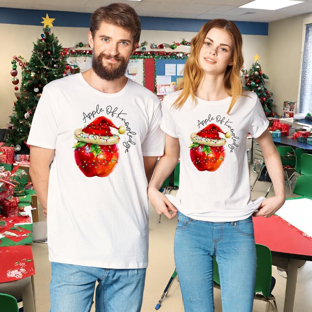 Camiseta Tees Navidades docentes | Manzana Del Conocimiento (Subido por el creador)