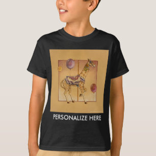 Camiseta Tees oscuros de los niños - Carousel Giraffe