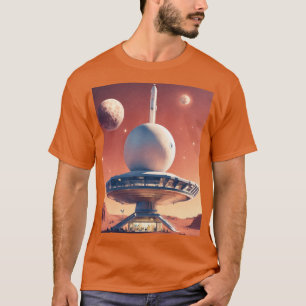 Camiseta Tees retro-futuristas en base lunar - eternos años
